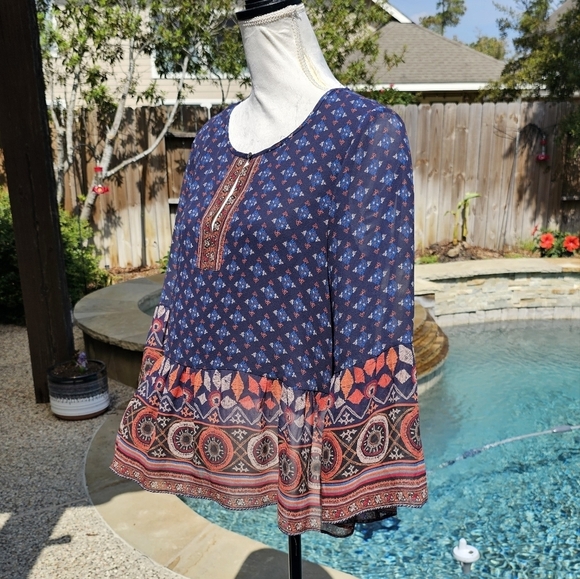 Joie  Hakima Print Peasant Top Boho Blouse Shirt Silk  blouse S - Picture 16 of 16